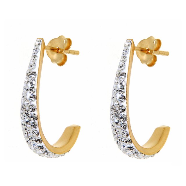 Quintessential Sterling/Silver Goldplated " J " Crystal Stud Earring