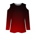 thumbnail image 5 of QIPOPIQ Hauts pour Femmes Manches 3/4 Chemises Col Rond Blouses Décontractées Amples Imprimé Dégradé T-Shirts en Liquidation, 5 of 5