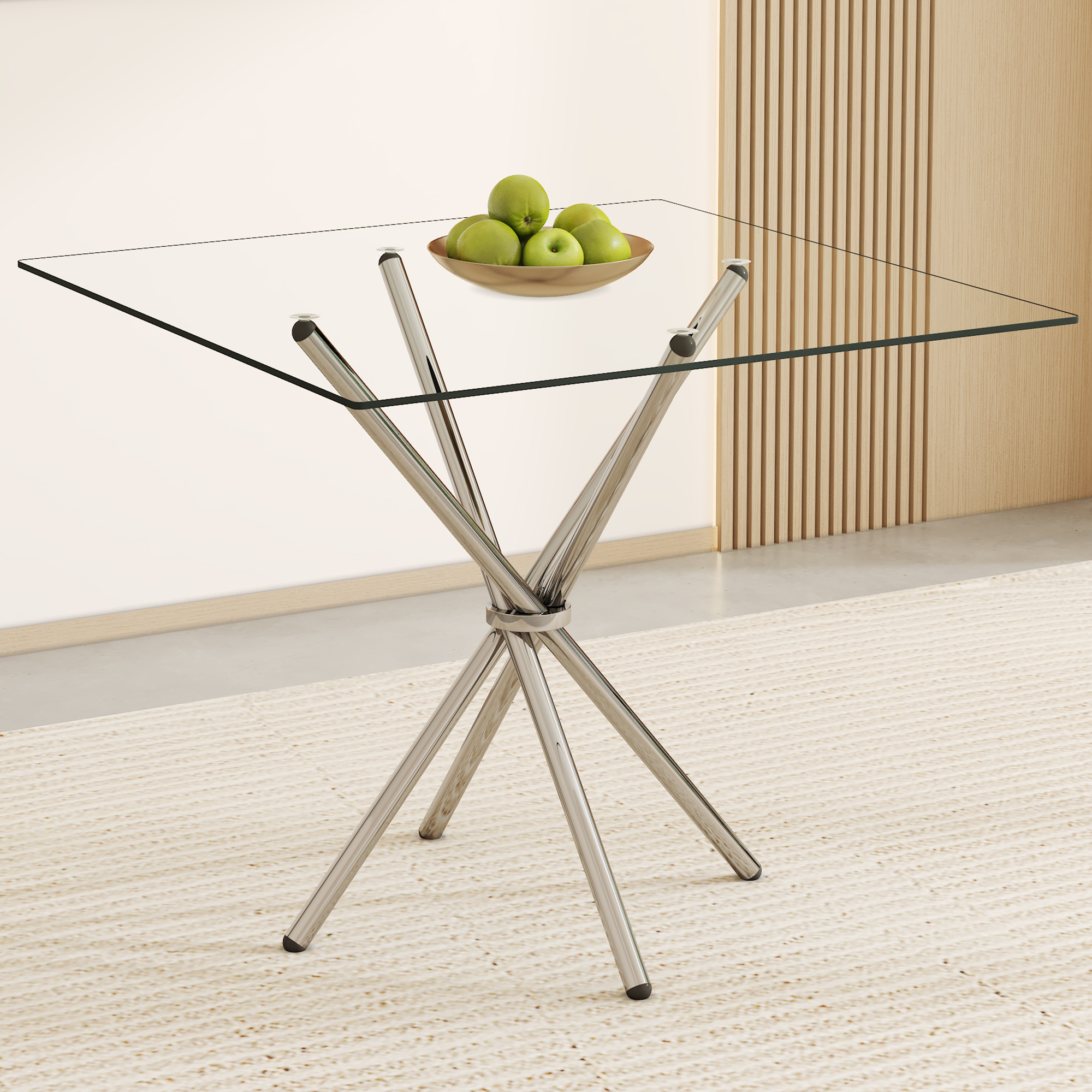 Noble House Table basse en verre trempé carré 36", transparent résistant à la chaleur, pour cuisine et restaurant, transparent