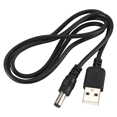 thumbnail image 1 of 4X USB Cable 5.5mm / 2.1mm 5V DC Barrel Jack Power Cable (Black, 75cm), 1 of 6