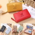 thumbnail image 1 of Coin Purse Smooth Zipper Press Button High Capacity Horizontal Multifunction Pocket Storage Delicate Sewing Long Fold Female Clutch Bag for Work, 1 of 7