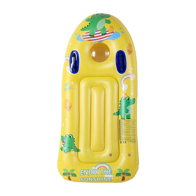 Almencla Kids Inflatable Surfboard Inflatable Pool Raft for Boys Girls Beach Vacation Yellow