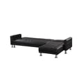 thumbnail image 3 of Velago Attalens Adjustable Faux Leather Sectional Sleeper Sofa, Black, 3 of 7