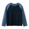 thumbnail image 1 of PMVFHDE T-Shirt Garçon Printemps et Automne T-Shirt à Manches Longues pour Enfants T-Shirt à Manches Longues Uni à Col Rond pour Hommes et Femmes Bleu,11-13 Ans, 1 of 6