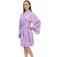 thumbnail image 4 of Bimba Kimono de Demoiselle d'Honneur en Popeline de Coton Bleu à Imprimé de Feuilles pour Femme - 18, 4 of 4