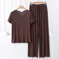 thumbnail image 1 of Weiqiqre Ensemble de Pyjama en Satin pour Femmes Pyjamas Rafraîchissants Ensembles d'Été Assortis Manches Courtes Ensemble de Détente Femmes, 1 of 3