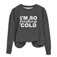thumbnail image 4 of Chandail Surdimensionné pour Filles Rabais Chandail à Col Rond Surdimensionné pour Filles Mode pour Enfants Chandail à Manches Longues à Enfiler Hauts 1-12 Ans Chandail pour Enfants Gris Foncé 1-2T, 4 of 6