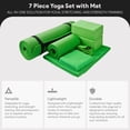 thumbnail image 2 of BalanceFrom Complete 7-Piece Yoga Set with 71” x 24” x 0.5” Extra Thick Mat, Green, 2 of 9