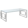 thumbnail image 1 of Contemporary Stainless Steel & Glass Coffee Table in Silver, 1 of 6