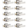 thumbnail image 1 of Brushed Nickel Door Handle Interior Privacy Door Lock Bed and Bath Door Lock with Square Rose Modern Keyless Door Lock Handle Reversible for Left & Right, 1 of 8