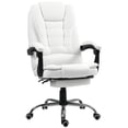 thumbnail image 1 of HOMCOM Chaise de Bureau Exécutive en Cuir PU Chaise Inclinable avec Accoudoirs Blanc, 1 of 10