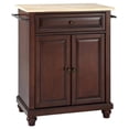 thumbnail image 1 of Pemberly Row Natural Wood Top Portable Kitchen Island in Mahogany, 1 of 7