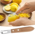 thumbnail image 1 of Grater Stainless Steel Cheese Grater Scraper with Walnut Handle Fruit Planer Lemon Zester(1-Piece) Rkxzt, 1 of 9