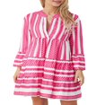 thumbnail image 1 of Robe Courte d'Été à Fleurs pour Femmes Boho Fluide Robes Courtes à Manches Longues Robe de Cocktail, 1 of 7