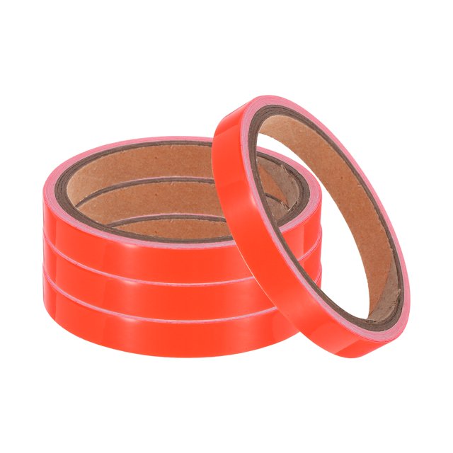 Unique Bargains 4 Rouleaux 0.47 Pouces x 9.8 Pieds Bande Fluorescente Phosphorescente pour Animaux, Rouge