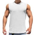 thumbnail image 1 of BADHUB Mens Muscle Tank Tops Cearance Textures Sleevleless Crew Neck Shirts Workout Gym Summer Vest White M, 1 of 2