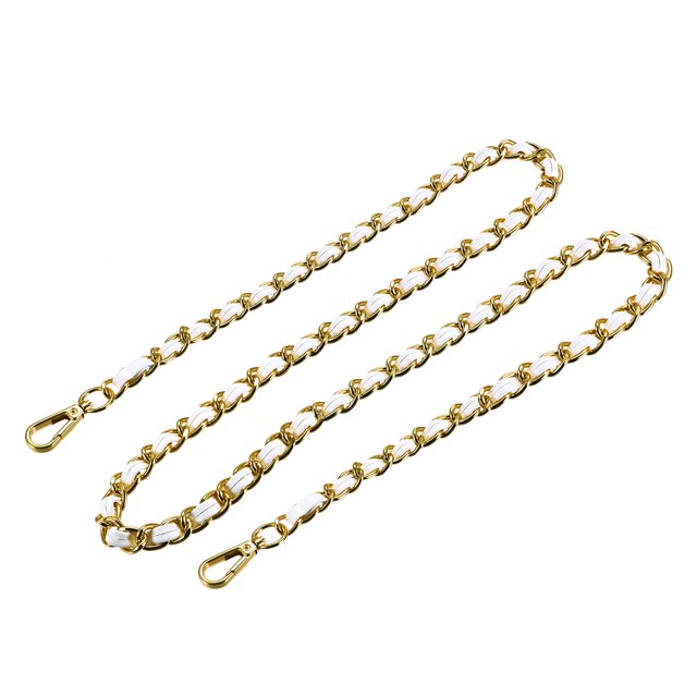 Unique Bargains Purse Chain Strap, 47' Purse Strap Shoulder Bag Replacement Strap(White/Yellow Gold)