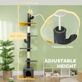 thumbnail image 4 of PawHut Floor to Ceiling Cat Tree 90.5"-108" Adjustable Height, Dark Grey, 4 of 10