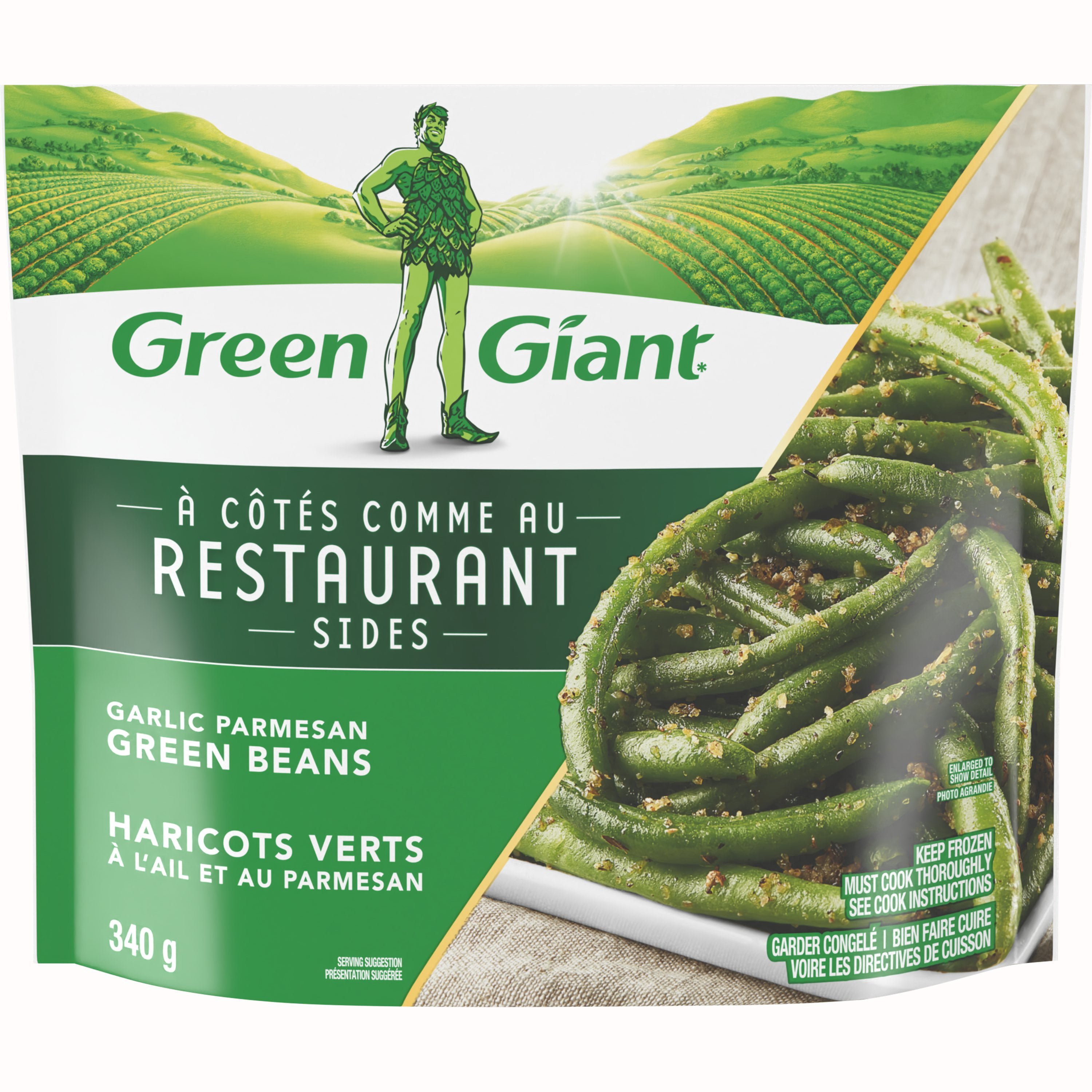 Green Giant Restaurant Sides Garlic Parmesan Green Beans, 340 g
