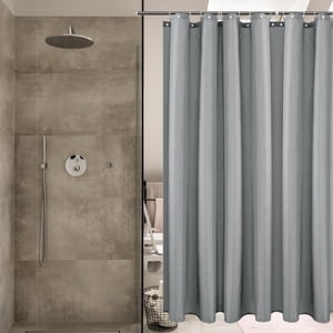 Fabric Shower Curtain Liner  White Polyester Fabric Shower Curtain Liners Bathroom Shower Curtains  Water Proof  Hotel Quality 200*180 CM