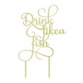 thumbnail image 1 of Drink Like a Fish Custom Rustic Wooden Cake Topper Persoanlized Wedding Cake Topper Cake Decoration 5-6 Inches Wide, 1 of 3