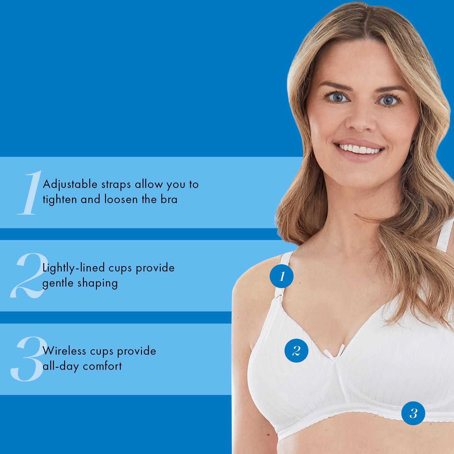 Bestform 97086248 Soutien-gorge sans armatures en coton rayé avec bonnets légèrement doublés