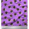 thumbnail image 1 of Soimoi Purple Cotton Duck Fabric Floral & Be You Text Decor Fabric Printed BTY 56 Inch Wide, 1 of 1