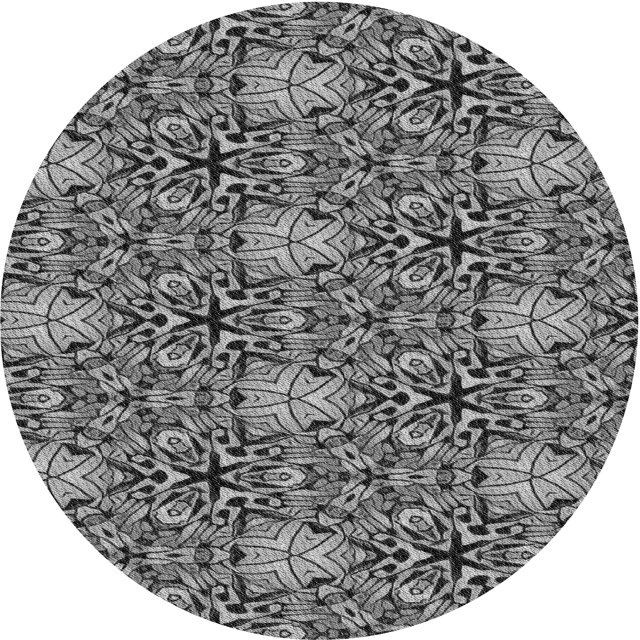 Ahgly Company Tapis d'Intérieur Ronds Transitionnels Noirs Lavables à la Machine, 3 Pieds Rond