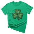 thumbnail image 2 of Chandail de la Saint-Patrick pour Femme, Col Rond Décontracté, Manches Courtes, T-shirt Imprimé Arbre de Noël, Haut, Chandails de la Saint-Patrick pour Femmes, 2 of 4