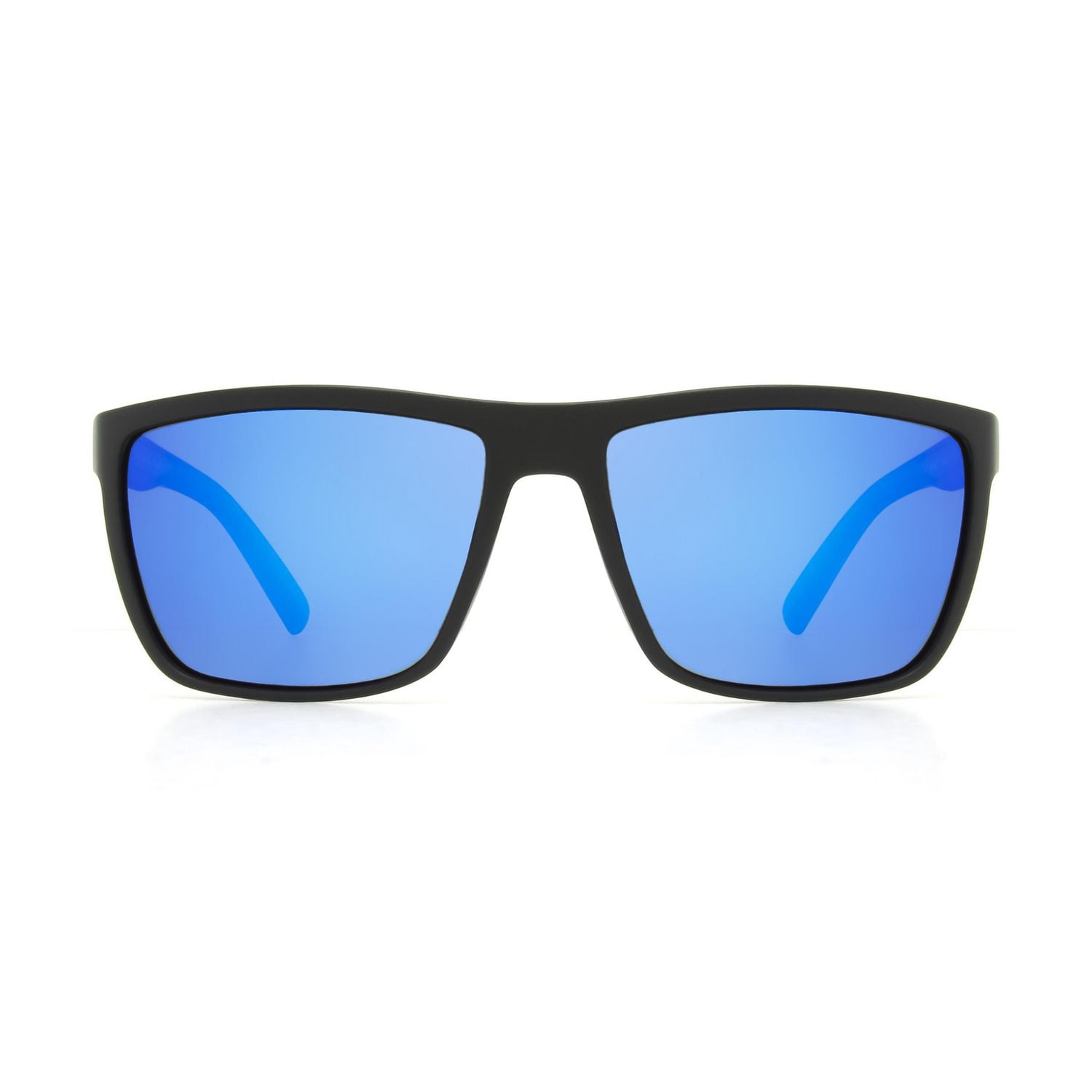 Lunettes de soleil polarisées carrées Athletic Works noires et bleues