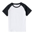 thumbnail image 1 of VKOYWKM T-Shirts pour Tout-Petits Garçons Filles à Blocs de Couleur Raglan Hauts Mignons Col Rond Manches Courtes T-Shirts Petites Filles Chemise de Rentrée, 1 of 9