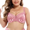thumbnail image 1 of PENGXIANG Women‘s Underwire Bra Lace Floral Bra Unlined Unpadded Plus Size Full Coverage Bra, 1 of 5