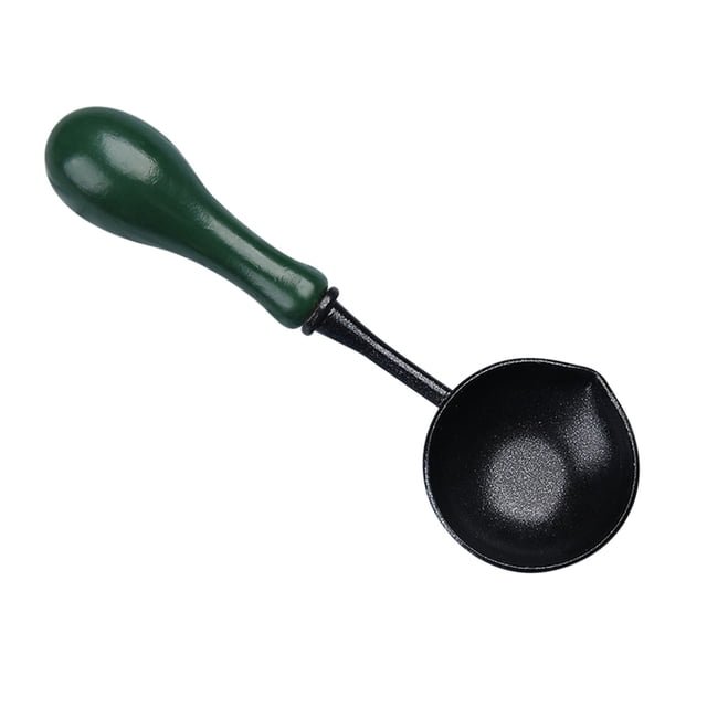 Wax Spoon Non Stick Wax Melting Spoon Wax Sealing Melting Spoon With Wooden Handle Vintage Wax Warmer Elegant Spoon For Wax Gift Envelope Wedding Invi