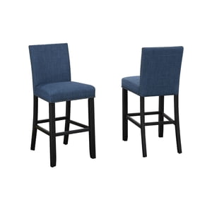 Brassex Inc Indira 29" bar Stool with Nail-Head Trim, Set of 2, Blue