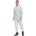 thumbnail image 3 of Sxiwei Mens One Piece Work Coveralls Jumpsuits Long Sleeves Front Zipper Mechanics Body Suits White L, 3 of 8