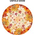 thumbnail image 3 of Fall Round Tablecloth 60 Inch Autumn Maple Leaf Pumpkin Sunflower Print Decorative Table Cloth Thanksgiving Tablecloth Suitable for Home Kitchen Dining Table Outdoor Party Picnic, 3 of 6