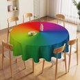 thumbnail image 2 of Colorful Round Tablecloth, Abstract Rainbow Gradient Orange Blue Green Purple Print Table Cover for Dinning Table Kitchen Party 60x60in, 2 of 6