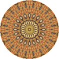 thumbnail image 1 of Ahgly Tapis Rond Lavable en Machine Intérieur Transitionnel Acajou Brun, 8 Pieds Rond, 1 of 7