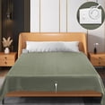 thumbnail image 2 of Green Electric Heated Blanket, Double Control Warming Mattress Pad With Zoning Temperature, Auto Shutoff And Polyester Material For Bed, Sofa, Winter Use 61.81X83.86X9.84In 4.92Lb, 2 of 8