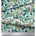 thumbnail image 2 of Soimoi Poly Georgette Fabric Floral,Bird & Animal Cartoon Print Sewing Fabric Yard 42 Inch Wide, 2 of 3