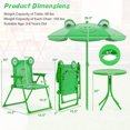 thumbnail image 3 of Costway Kids Picnic Table & Chair Set with 2 Folding Chairs & Height Adjustable Umbrella Green, 3 of 10