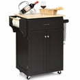 thumbnail image 1 of Gymax Rolling Kitchen Island Utility Kitchen Cart Storage Cabinet w/ Spice Rack Brown, 1 of 10