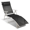 thumbnail image 3 of Patiojoy 2 Pcs Chaise Longue Pliante Rembourrée Inclinable Réglable Noire, 3 of 5