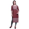thumbnail image 1 of Bimba Robes Tuniques Droites pour Femmes Kurti Imprimé Tenue d'Été Kurta, 1 of 5