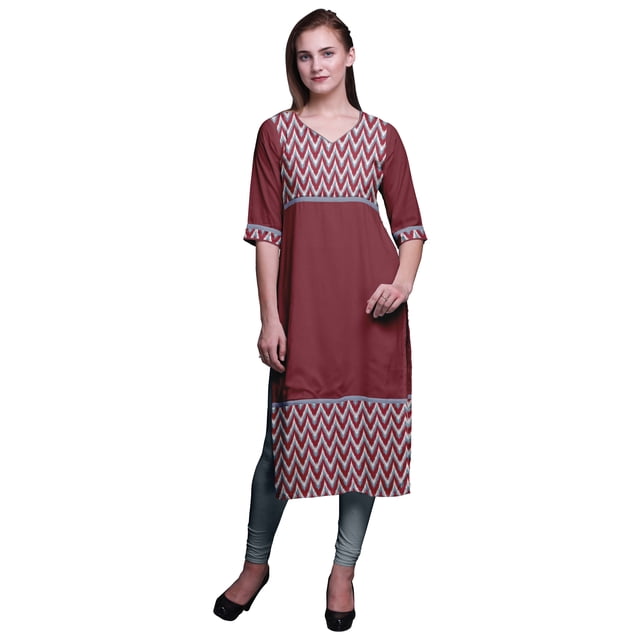 Bimba Robes Tuniques Droites pour Femmes Kurti Imprimé Tenue d'Été Kurta