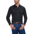 thumbnail image 1 of ELY CATTLEMAN Chemise Western à Boutons-Pression pour Homme à Manches Longues, Ton Uni sur Ton, Noir, XX-Grand, 1 of 4