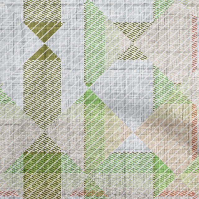 oneOone Cotton Silk Light Green Fabric Check Craft Projects Decor Fabric Printed By The Yard 42 Inch Wide