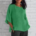 thumbnail image 1 of Blouses, Hauts et T-Shirts pour Femmes Grande Taille en Liquidation Femmes Dames Manches Raccourcies Col Rond Coton Chemise Ample Blouse, 1 of 6