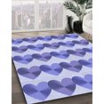 thumbnail image 3 of Ahgly Company Tapis Rond Lavable en Machine Intérieur Transitionnel Bleu Ange, 4 Pieds Rond, 3 of 7