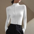 thumbnail image 4 of AherBiu Chandails à Manches Longues pour Femmes Couche de Base sous-Maillots Col Roulé Coupe Ajustée T-Shirts Blouse, 4 of 7